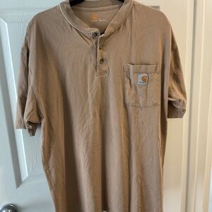 Carhartt Men's Brown large pocket short sleeve Shirt cotton workwear casual